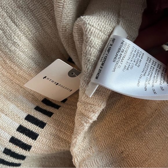 Anthropologie Pieced Stripe Cotton Blend Woven Curtains, Set of 2, NWT - Picture 12 of 14